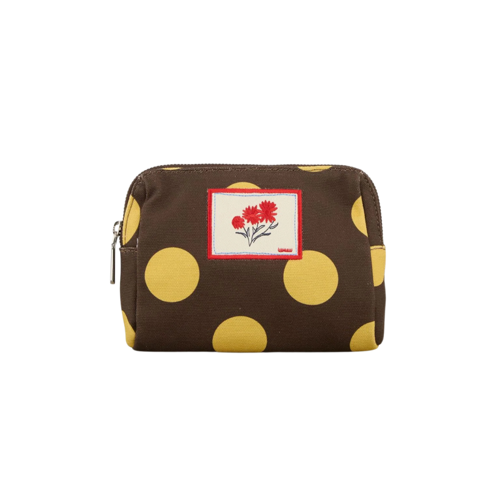Maxi Polka Canvas toilettaske - Hot Fudge Brown